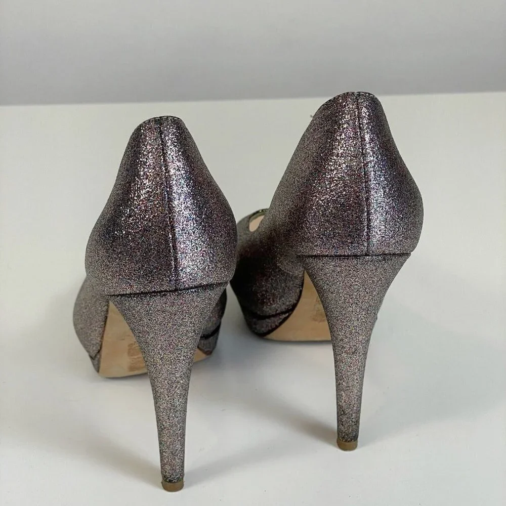 Vera Wang Lavender Womens Selima Glitter Platform Pump 5.5 M Peep Toe Cocktail‎
